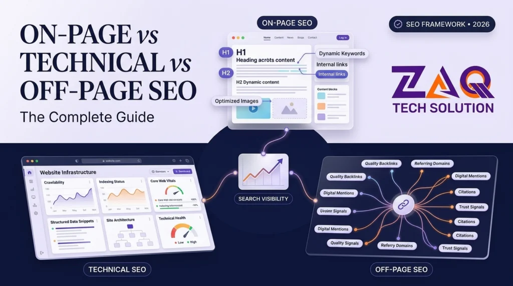 On-Page SEO vs Technical SEO vs Off-Page SEO